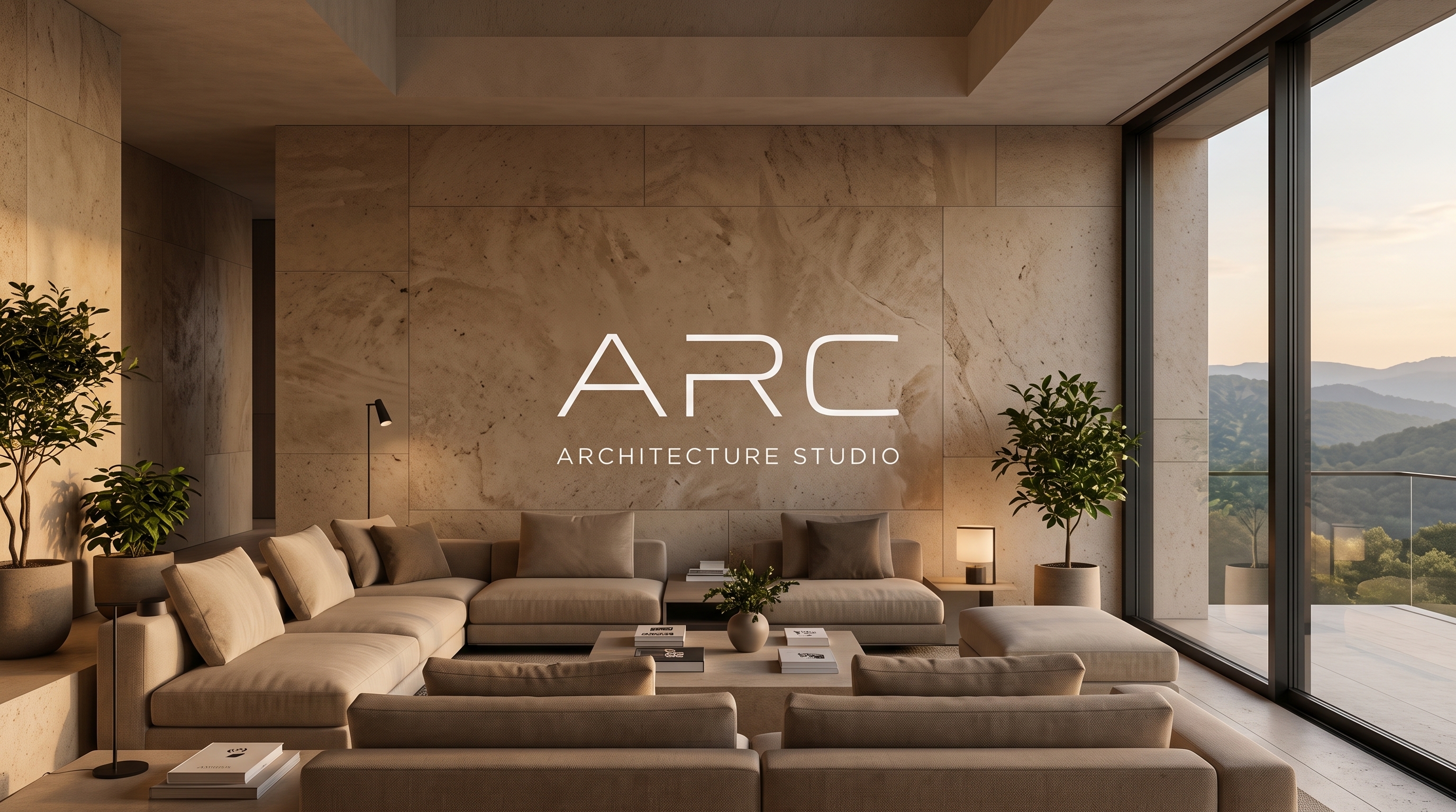 ARC living room opening onto the hills