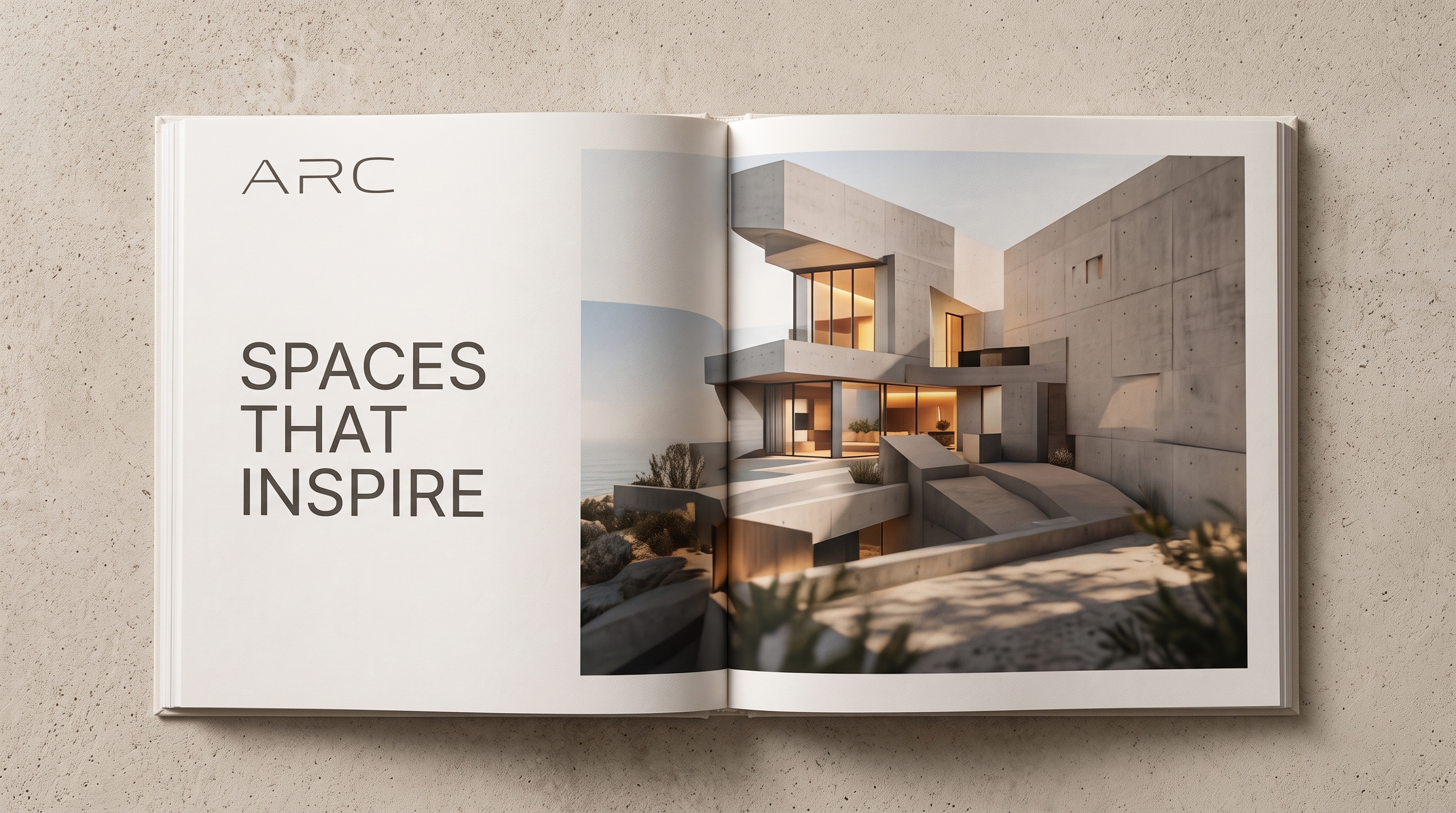 ARC monograph spread titled Spaces That Inspire