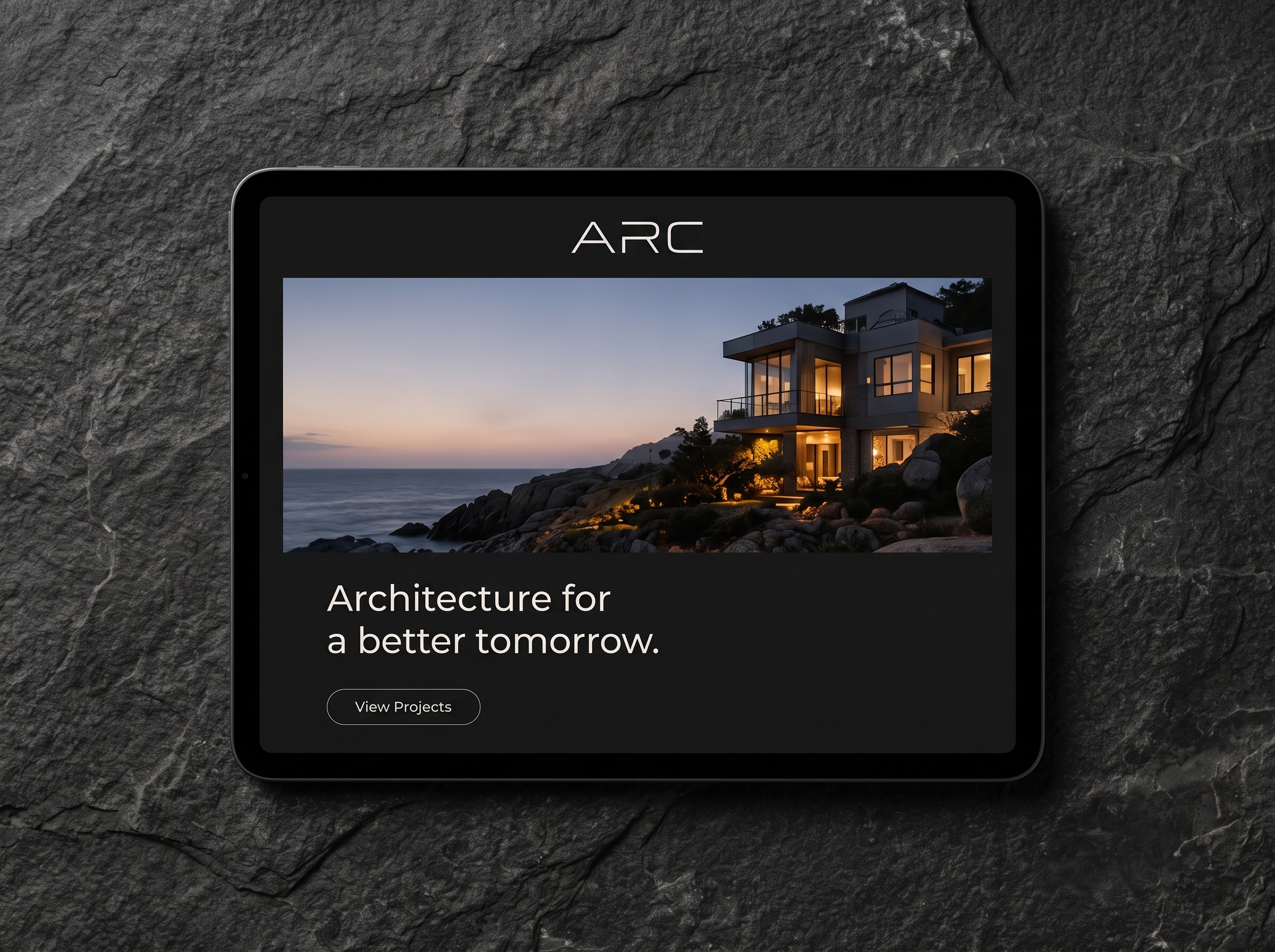ARC website shown on a tablet
