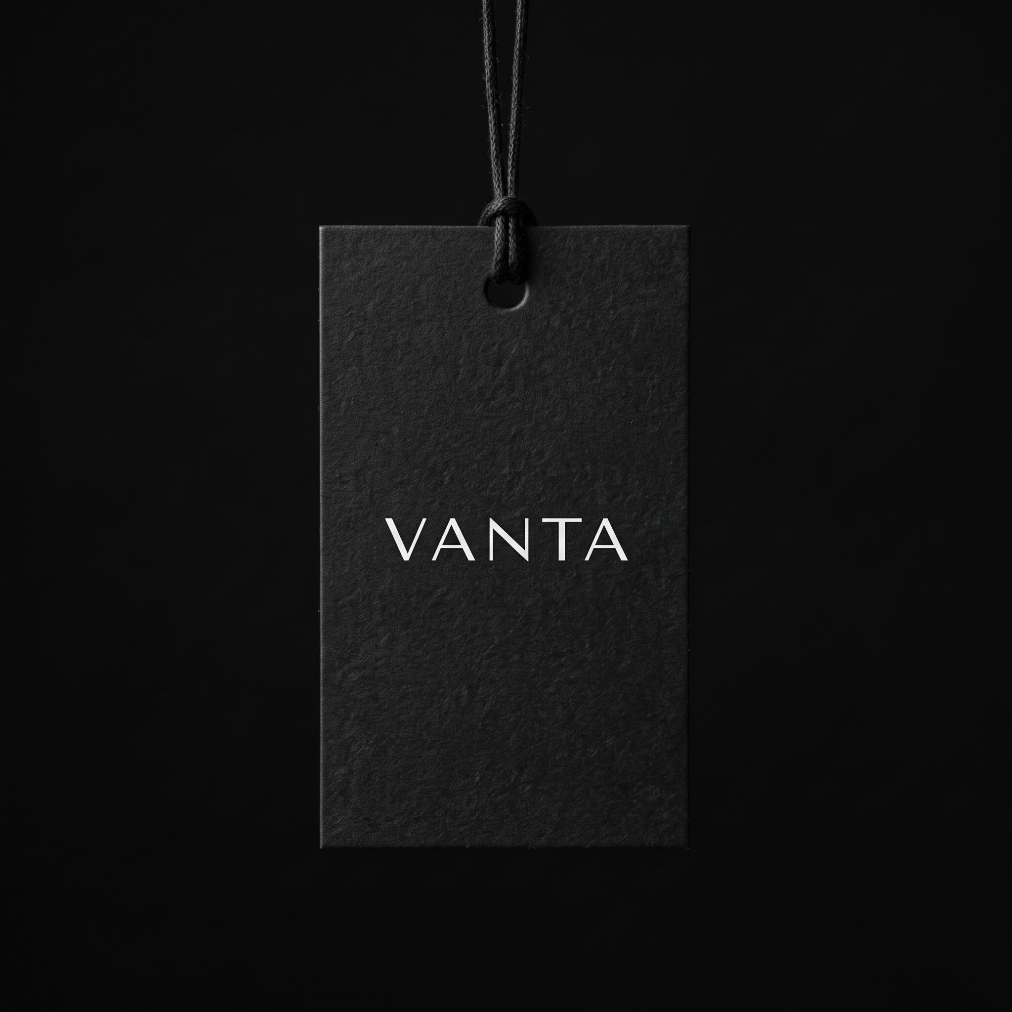 VANTA swing tag in black